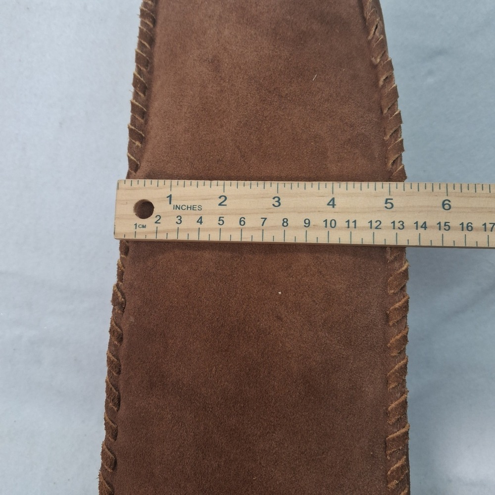 Haute Hippie Shoulder Bag Womens OS Whipstitch Shoulder Brown Suede NEW - Picture 8 of 8